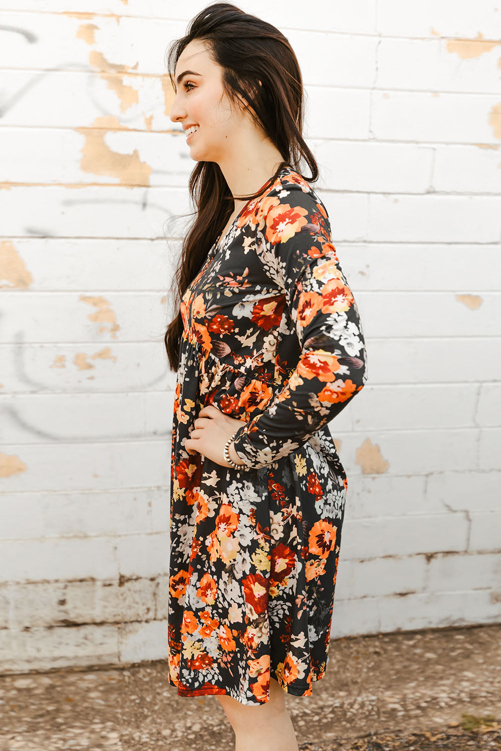 Midway Floral Print Long Sleeve Dress
