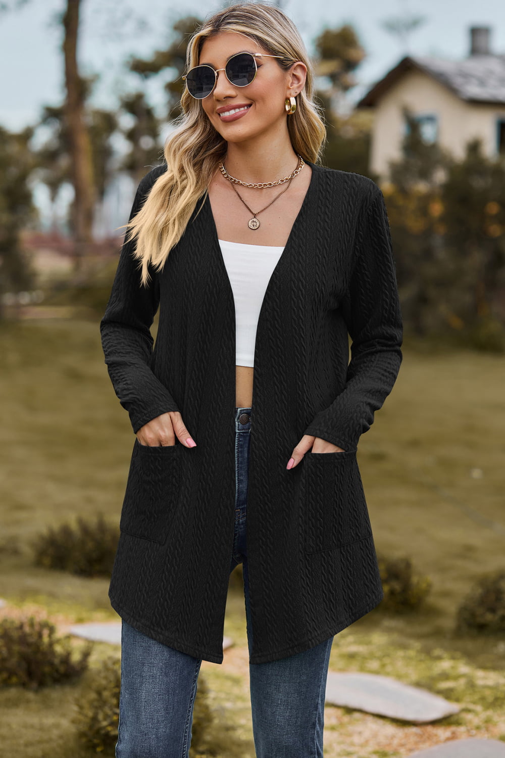 Simple & Easy Cable-Knit Cardigan