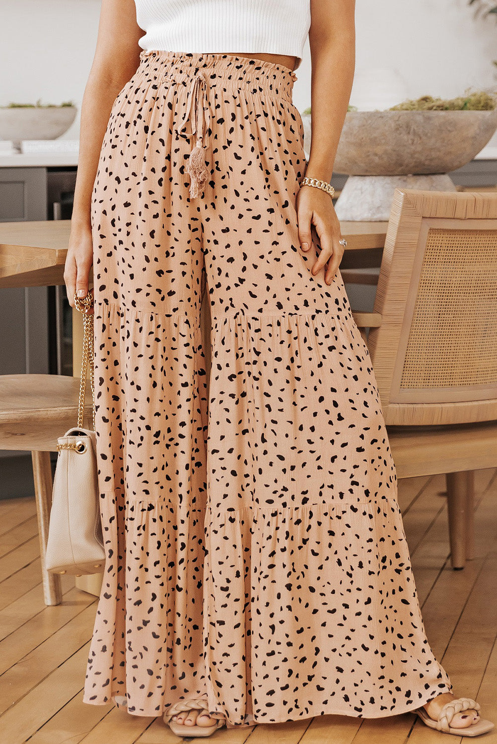 Bella Printed Wide Tiered Pants
