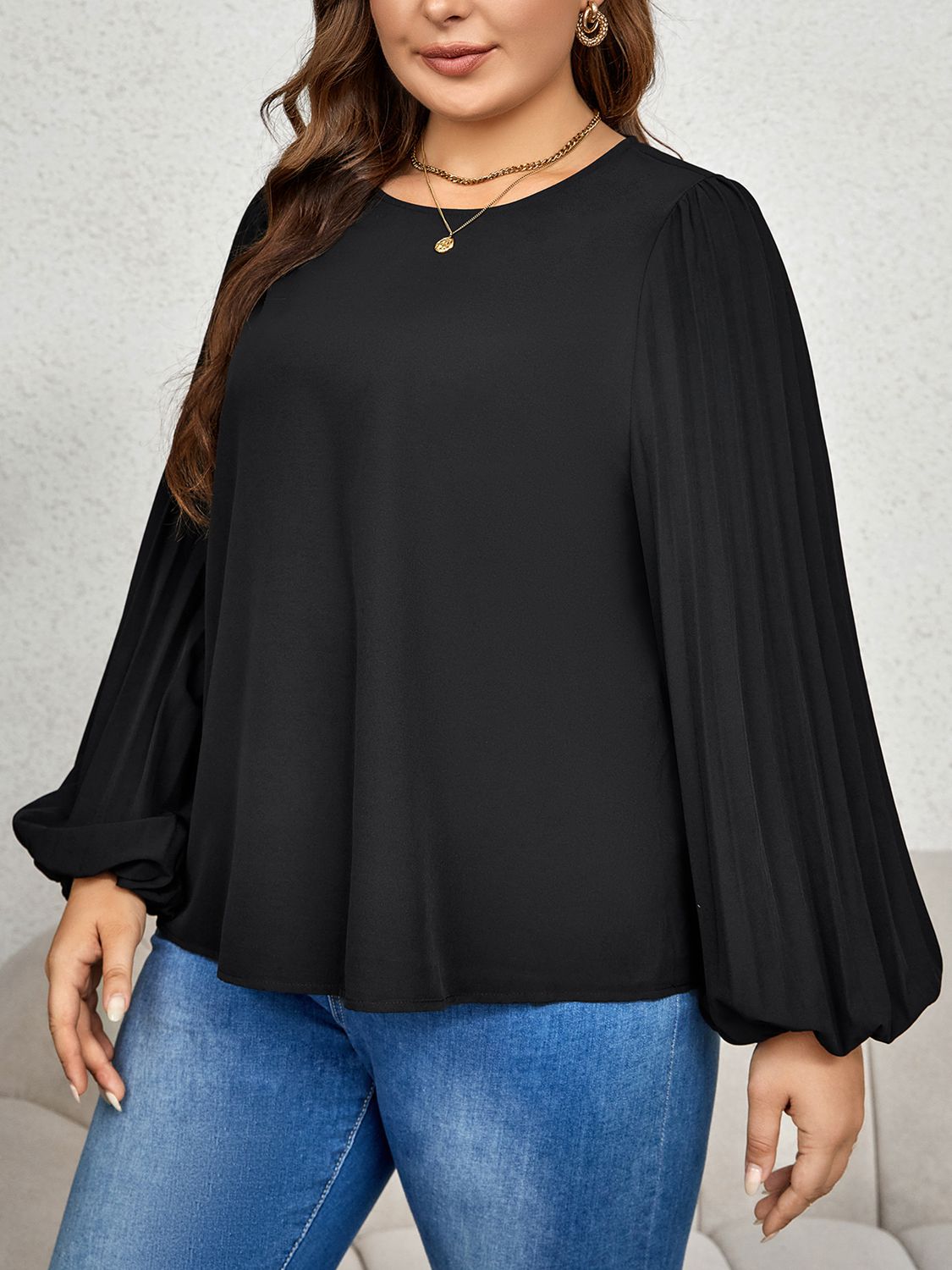 Puff Sleeve Blouse Full Size