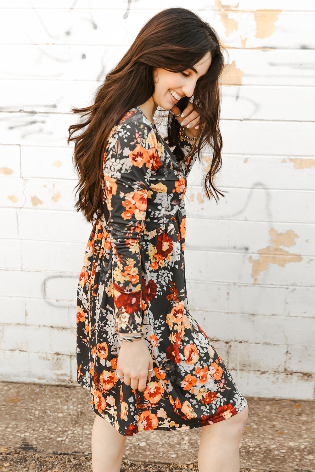 Midway Floral Print Long Sleeve Dress