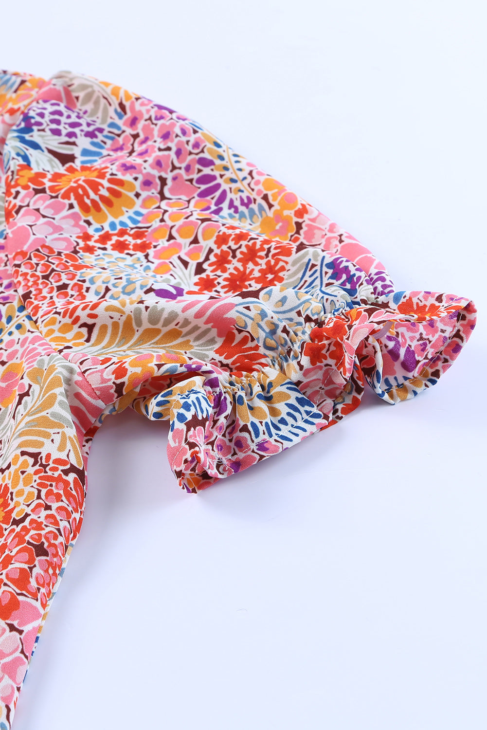 Floral Flounce Sleeve Blouse