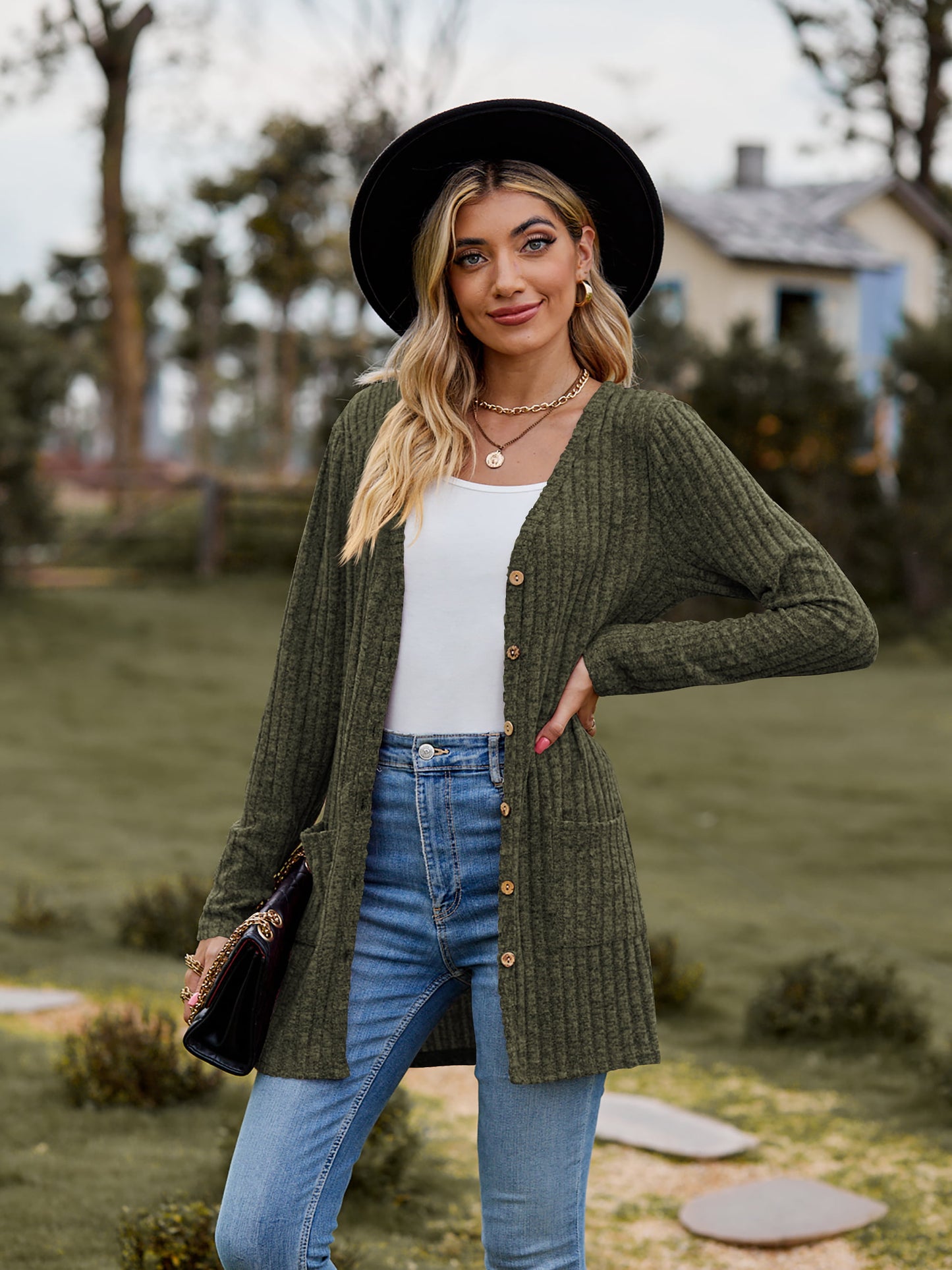 All The Seasons Button-Up Cardigan with Pockets