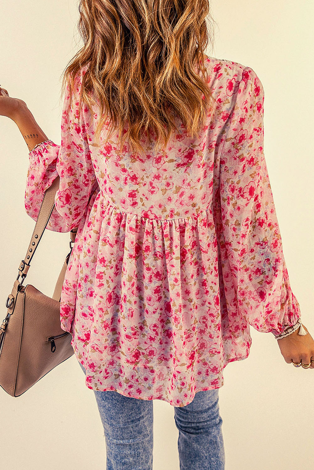 Wanda Lace Trim Balloon Sleeve Blouse