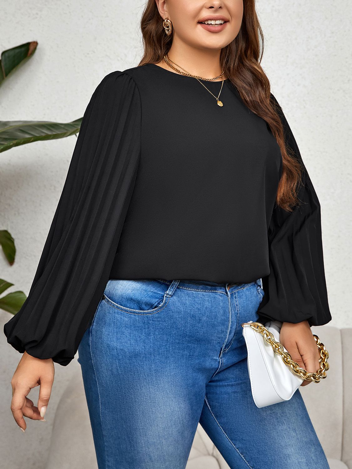 Puff Sleeve Blouse Full Size