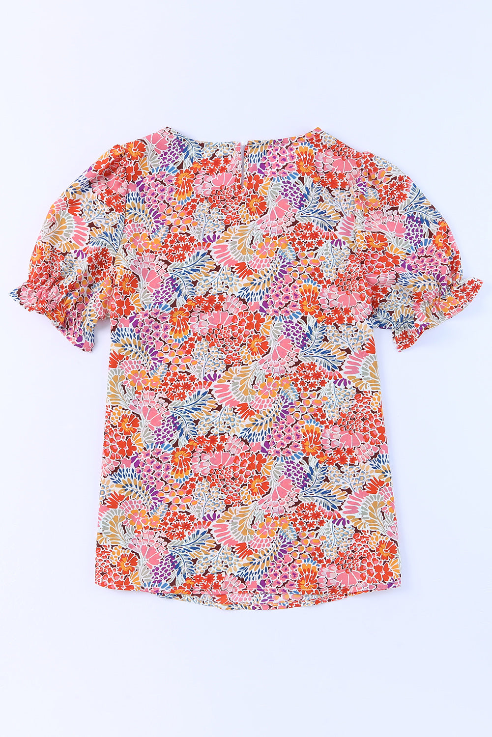 Floral Flounce Sleeve Blouse