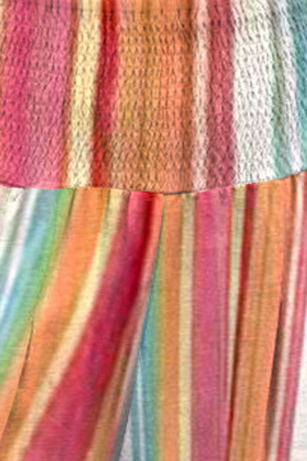 Melon Stripes Smocked Waist Pants with Pockets