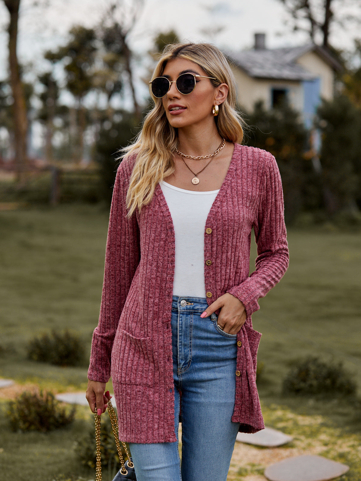 All The Seasons Button-Up Cardigan with Pockets