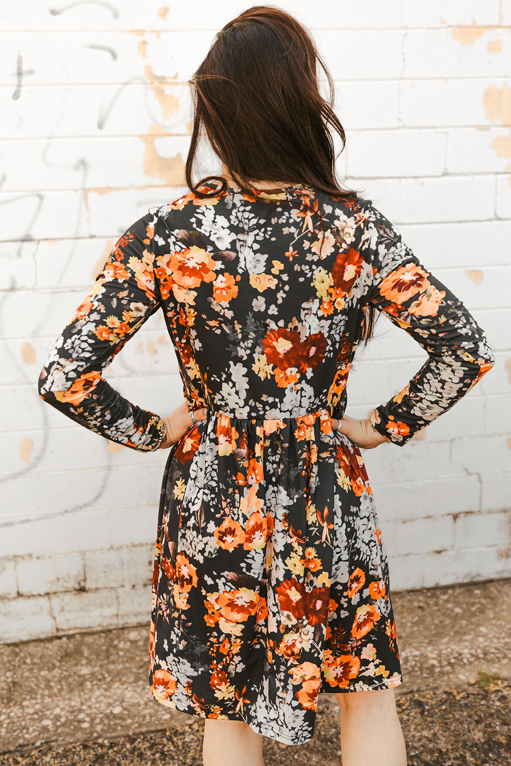 Midway Floral Print Long Sleeve Dress