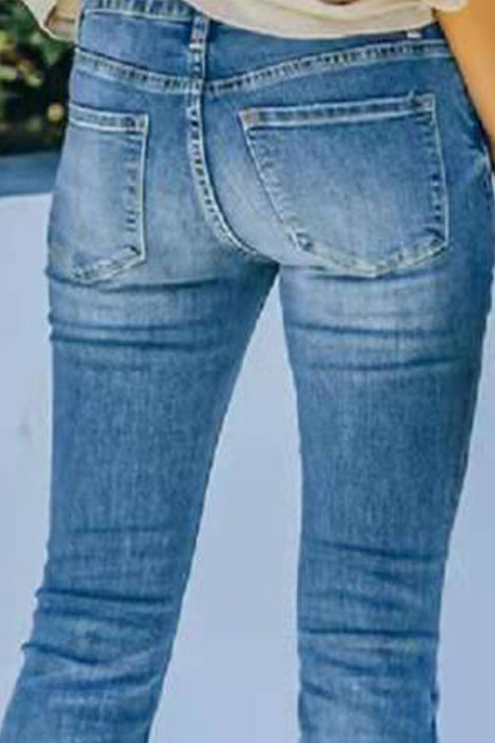 Button Up Wide Leg Long Jeans