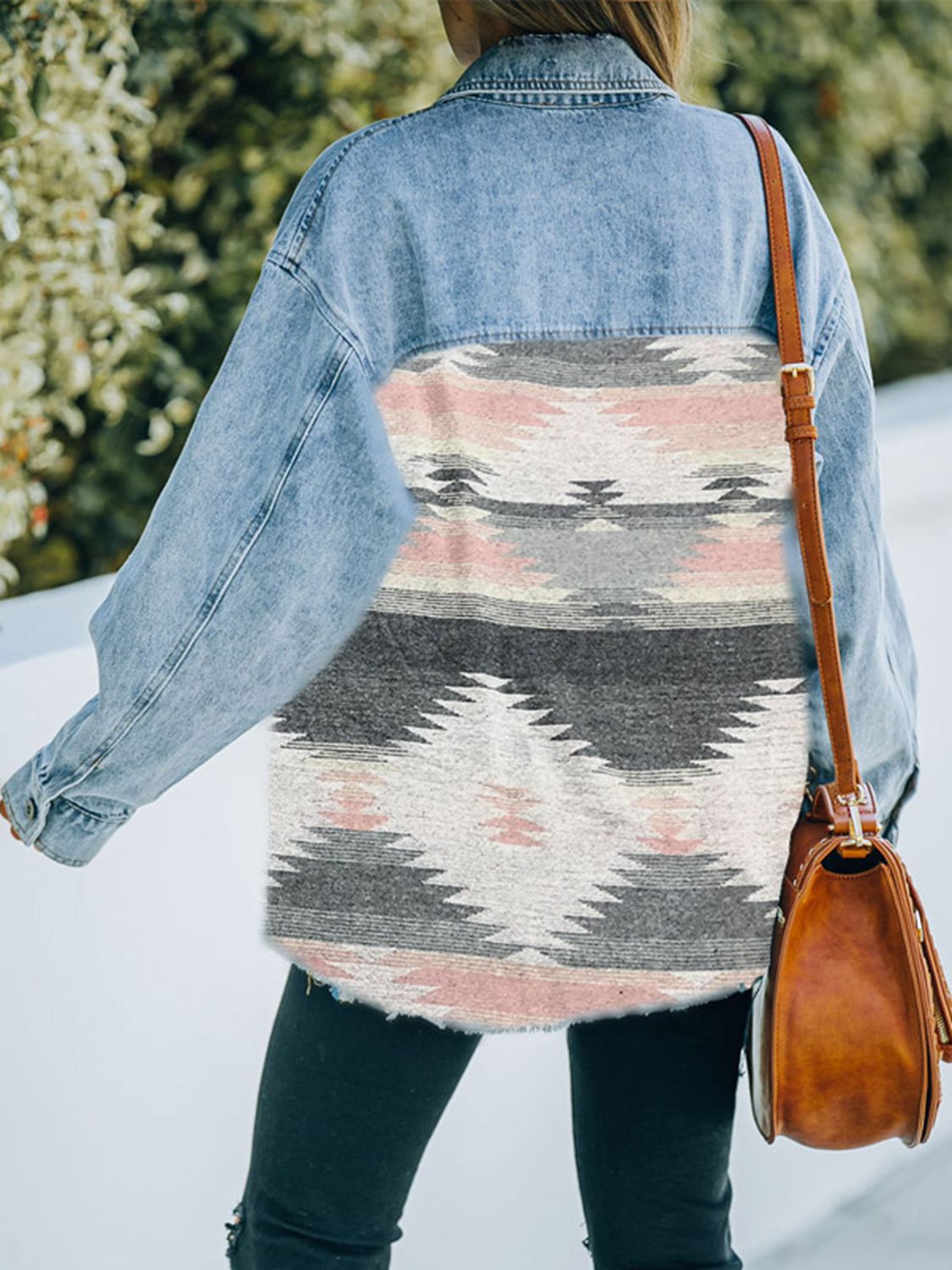 Aztec Detail Denim Jacket