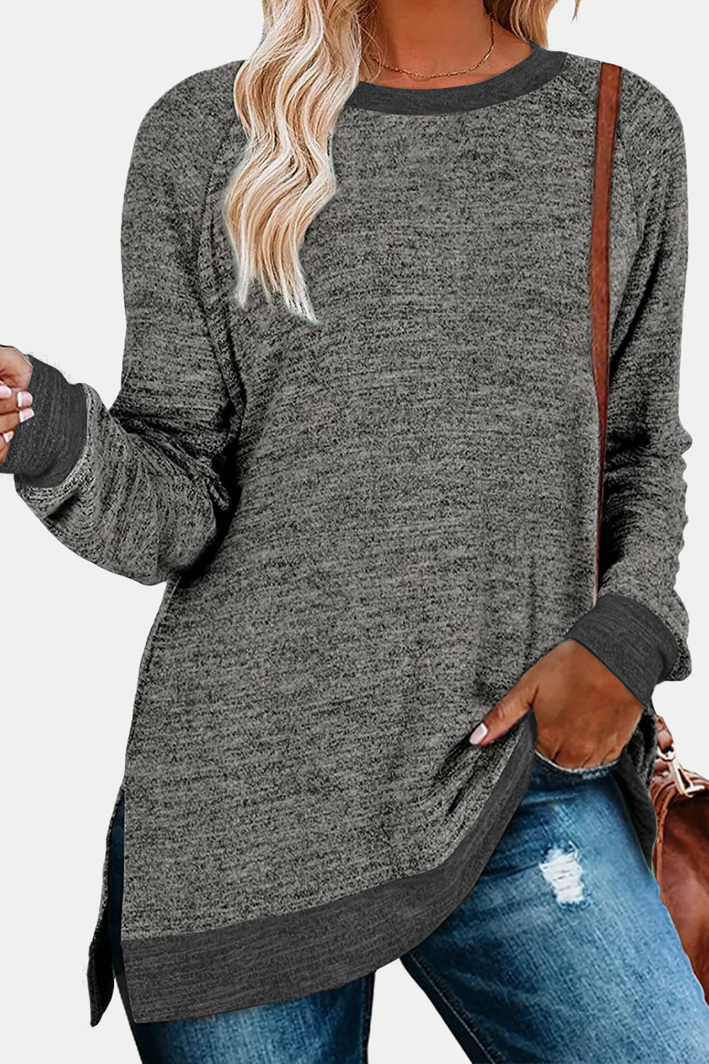 Softy Long Sleeve Slit T-Shirt