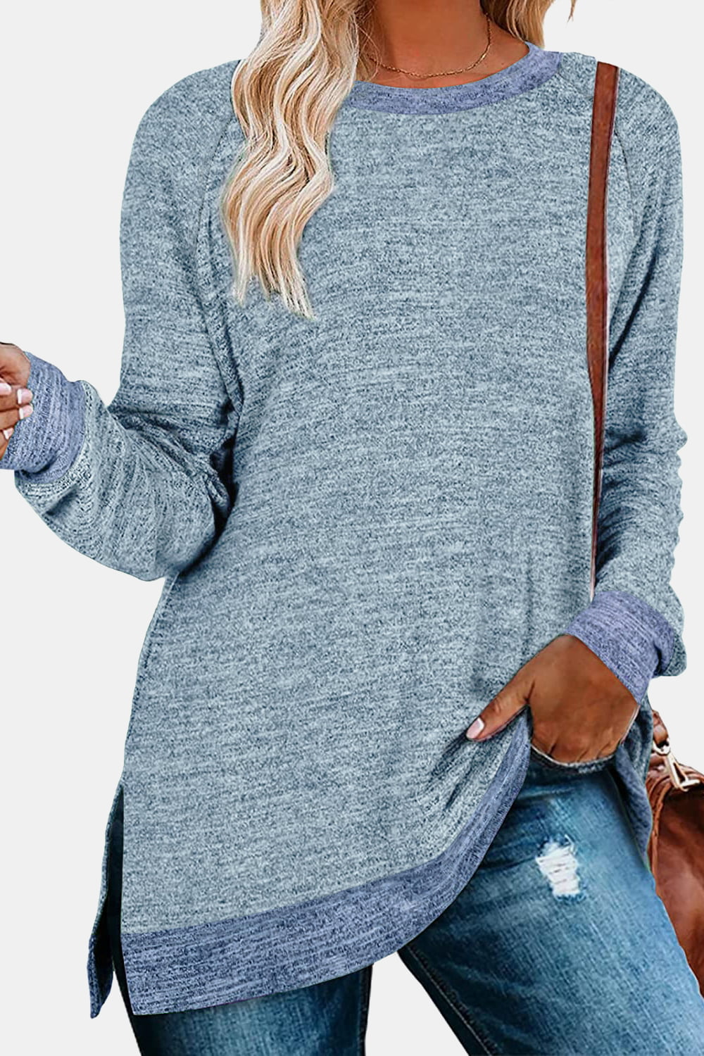 Softy Long Sleeve Slit T-Shirt