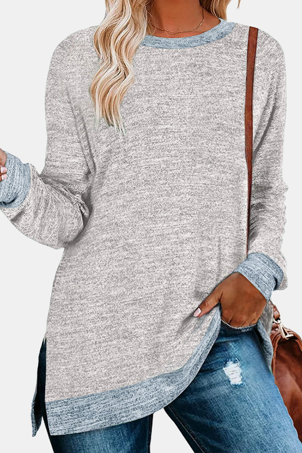 Softy Long Sleeve Slit T-Shirt