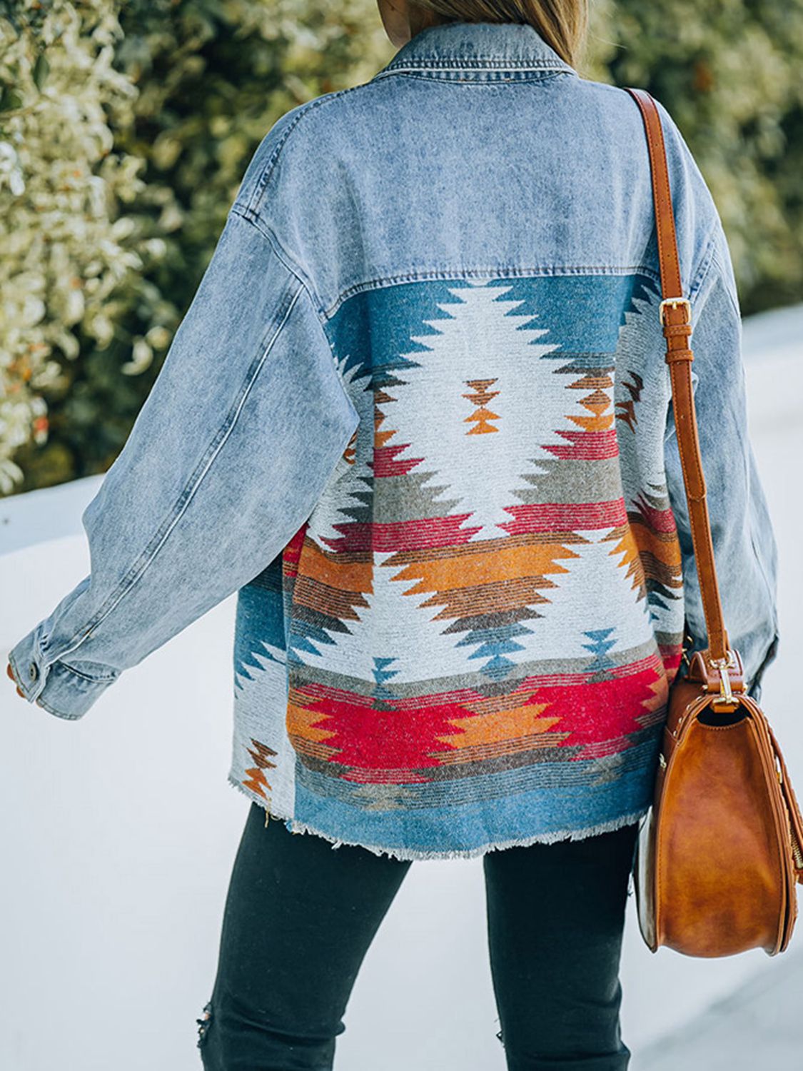 Aztec Detail Denim Jacket