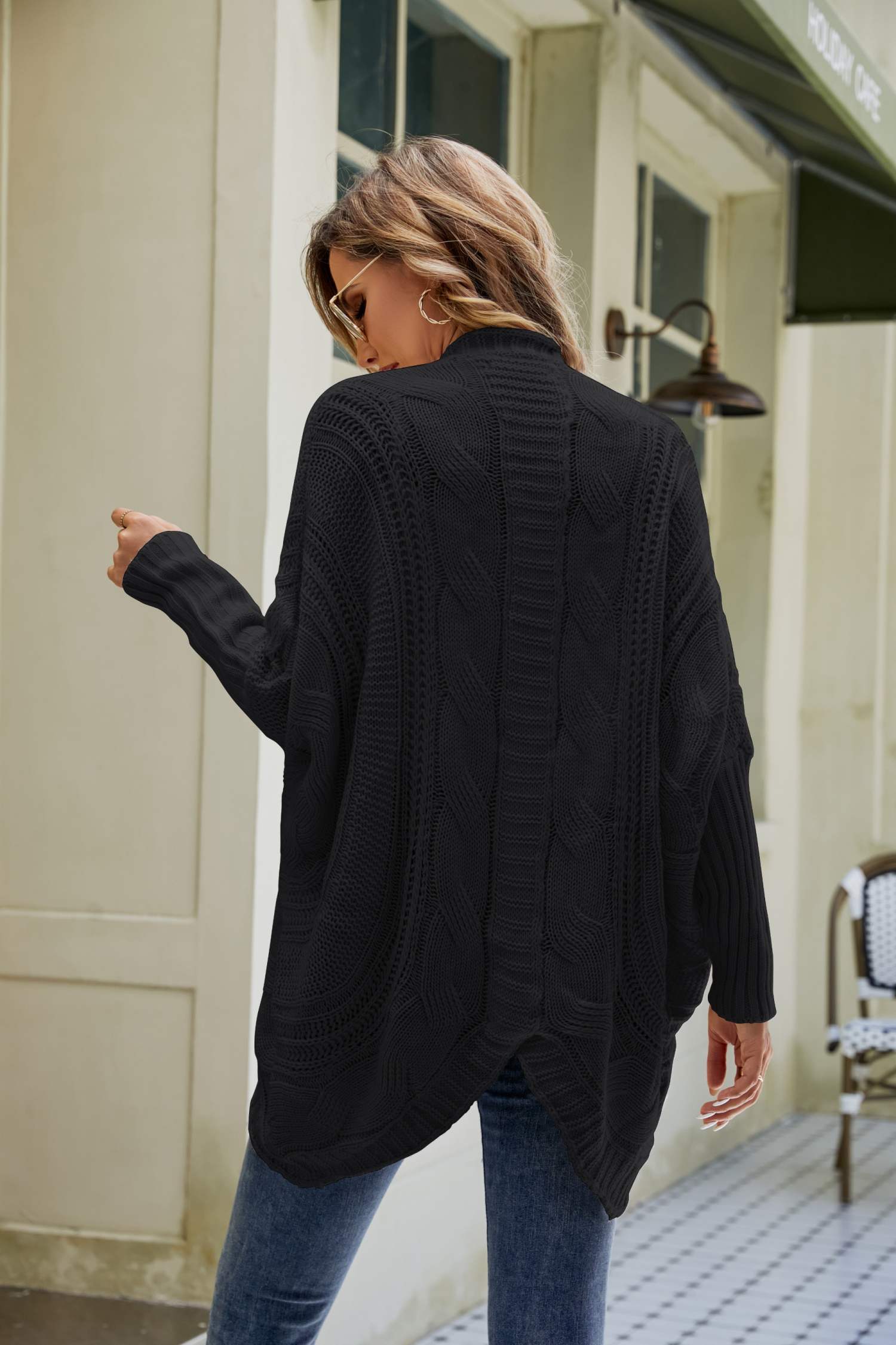 Black 2025 dolman cardigan