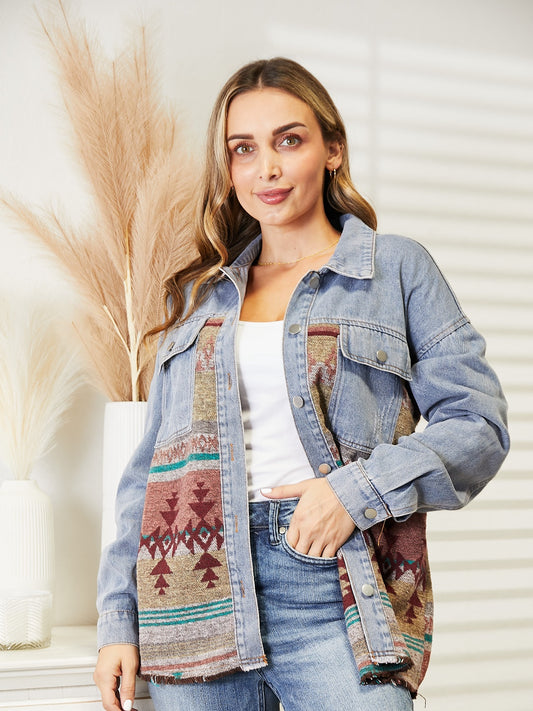 Aztec Detail Denim Jacket