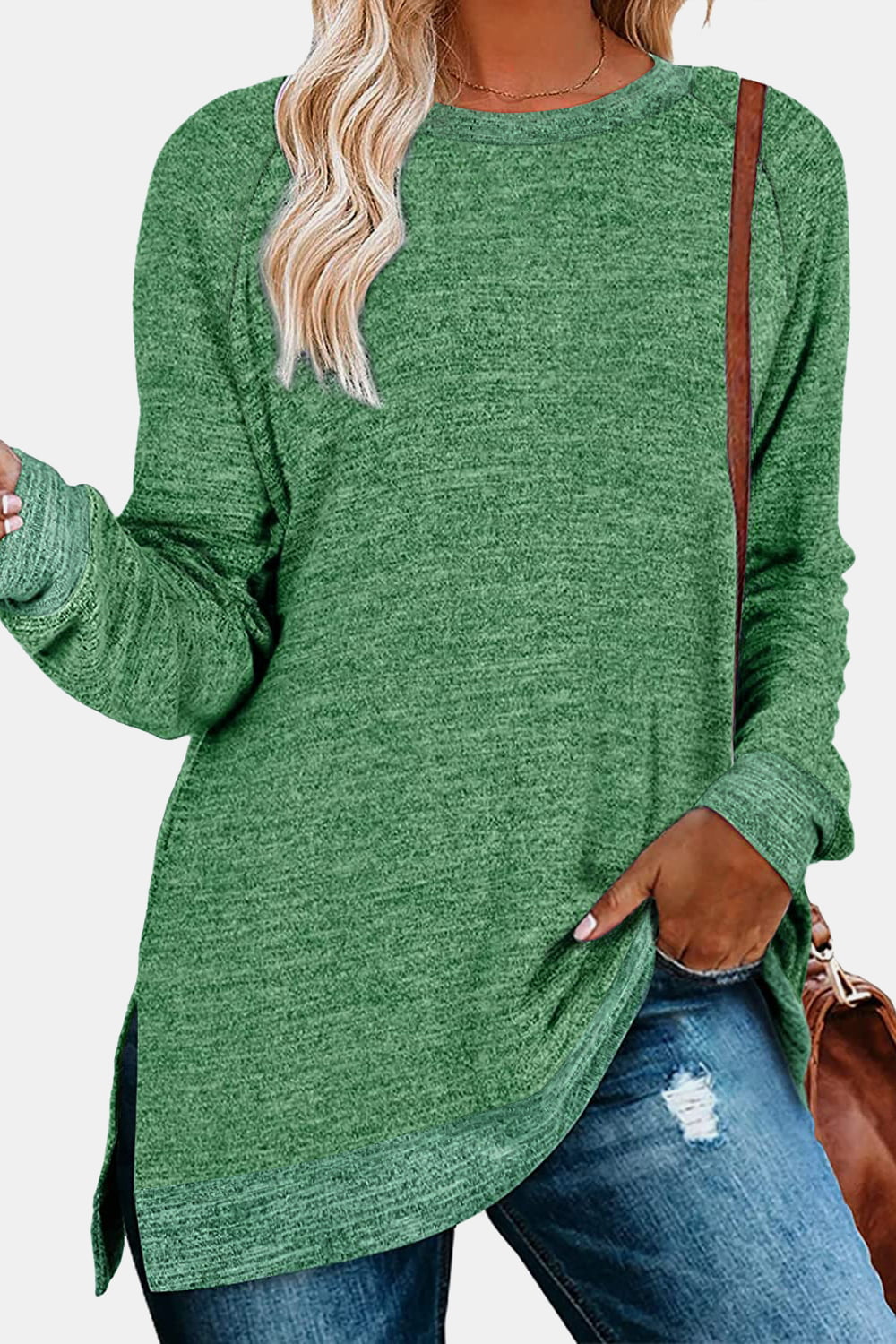 Softy Long Sleeve Slit T-Shirt