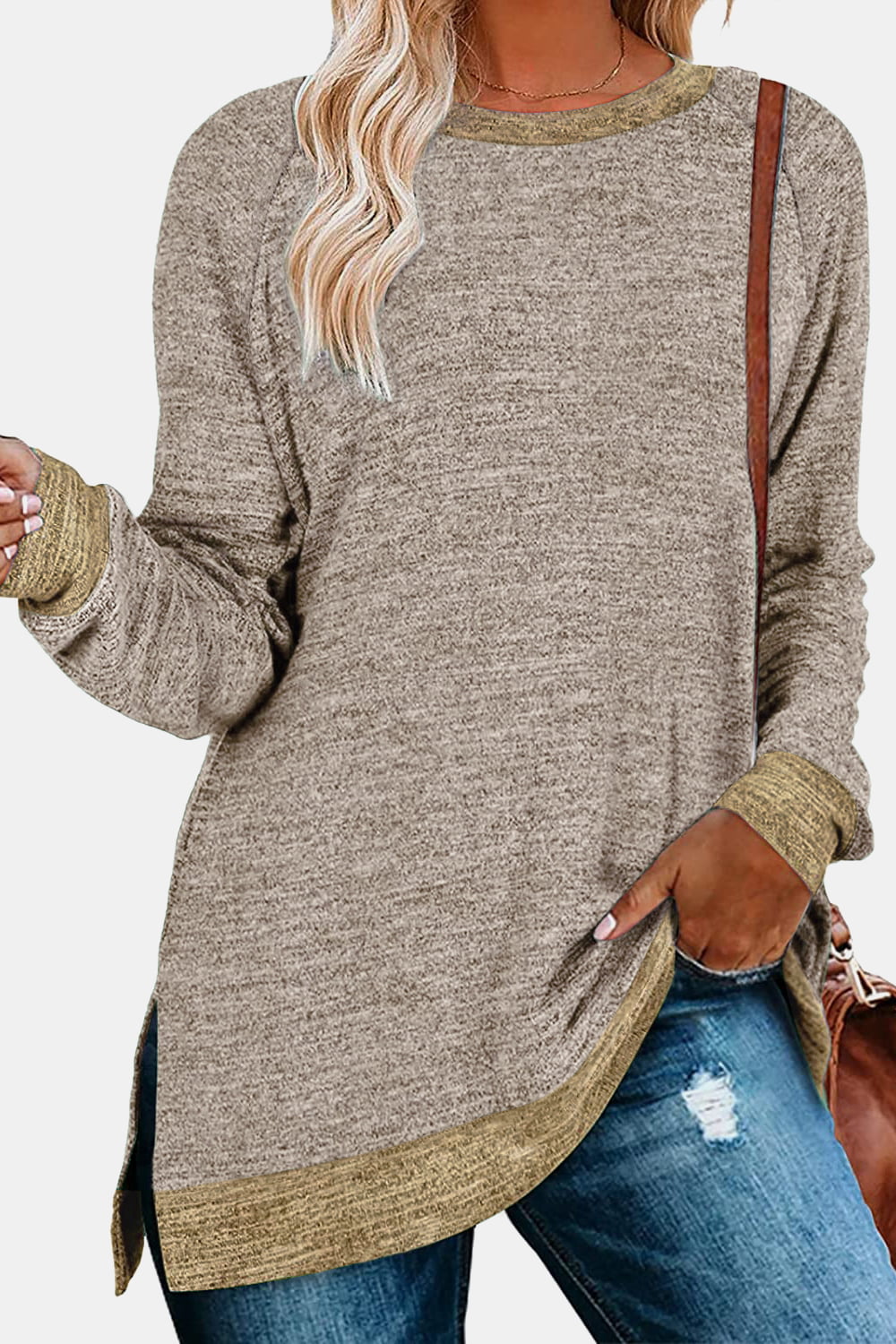 Softy Long Sleeve Slit T-Shirt