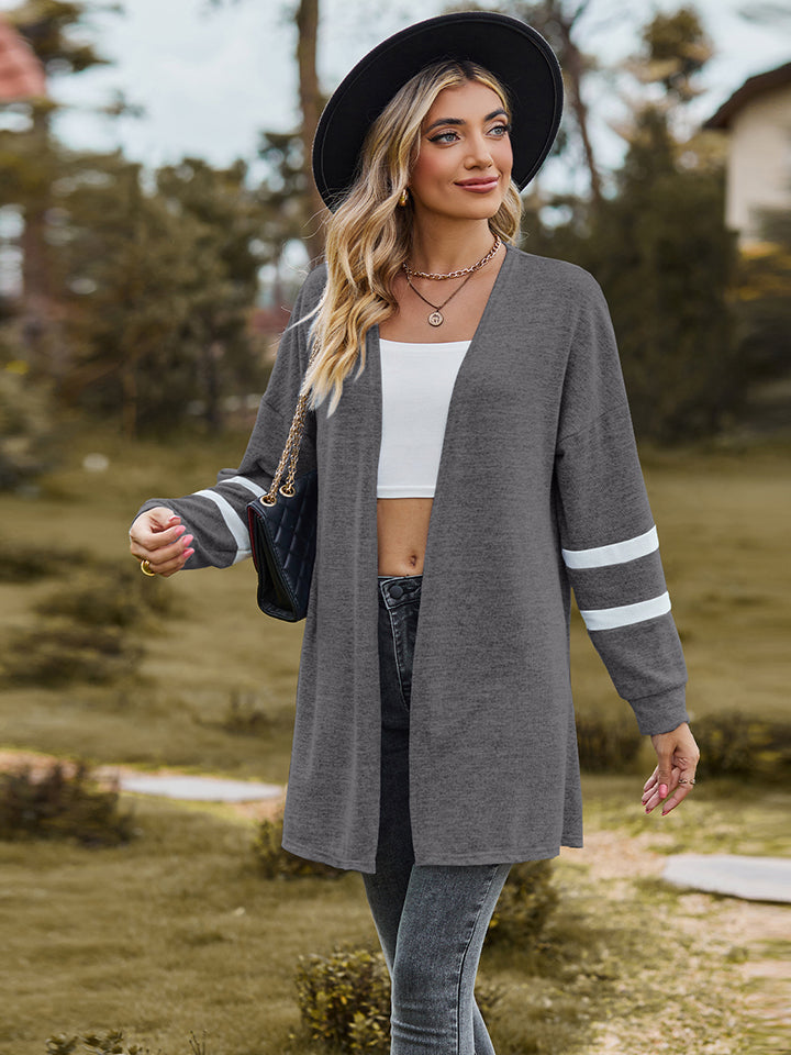 Long Double Stripe Cardigan