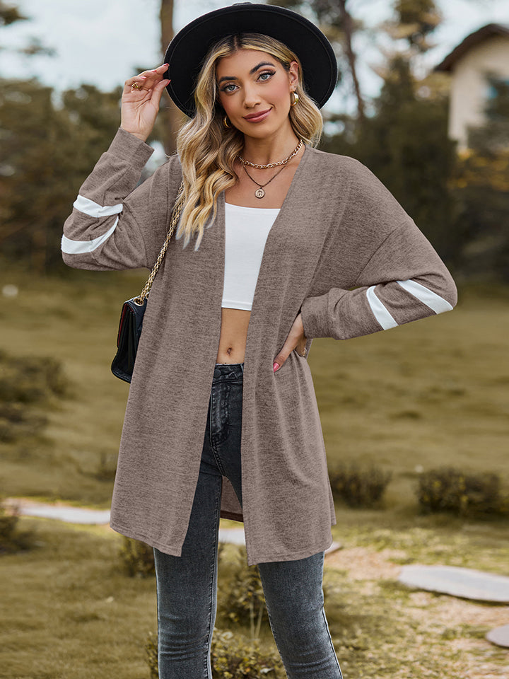 Long Double Stripe Cardigan