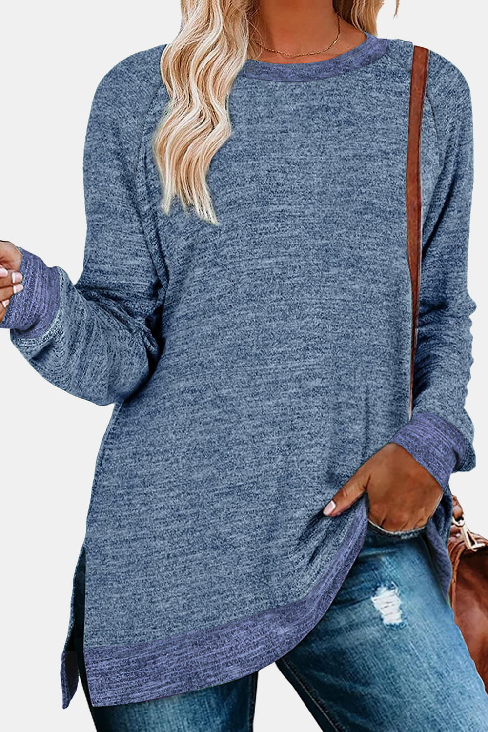 Softy Long Sleeve Slit T-Shirt