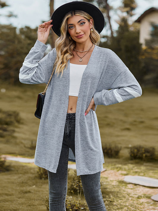 Long Sleeve Double Stripe Cardigan