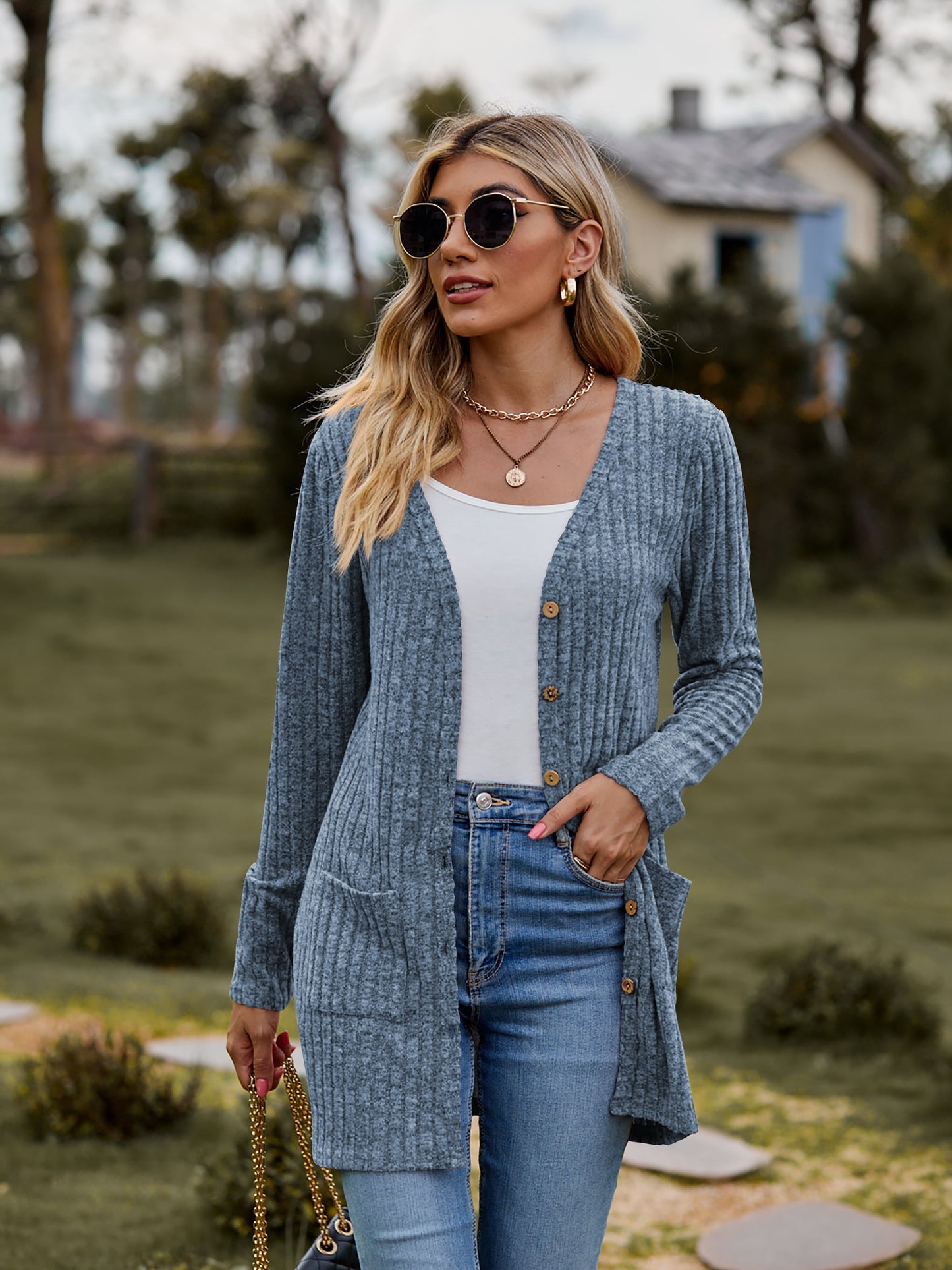 All The Seasons Button-Up Cardigan with Pockets