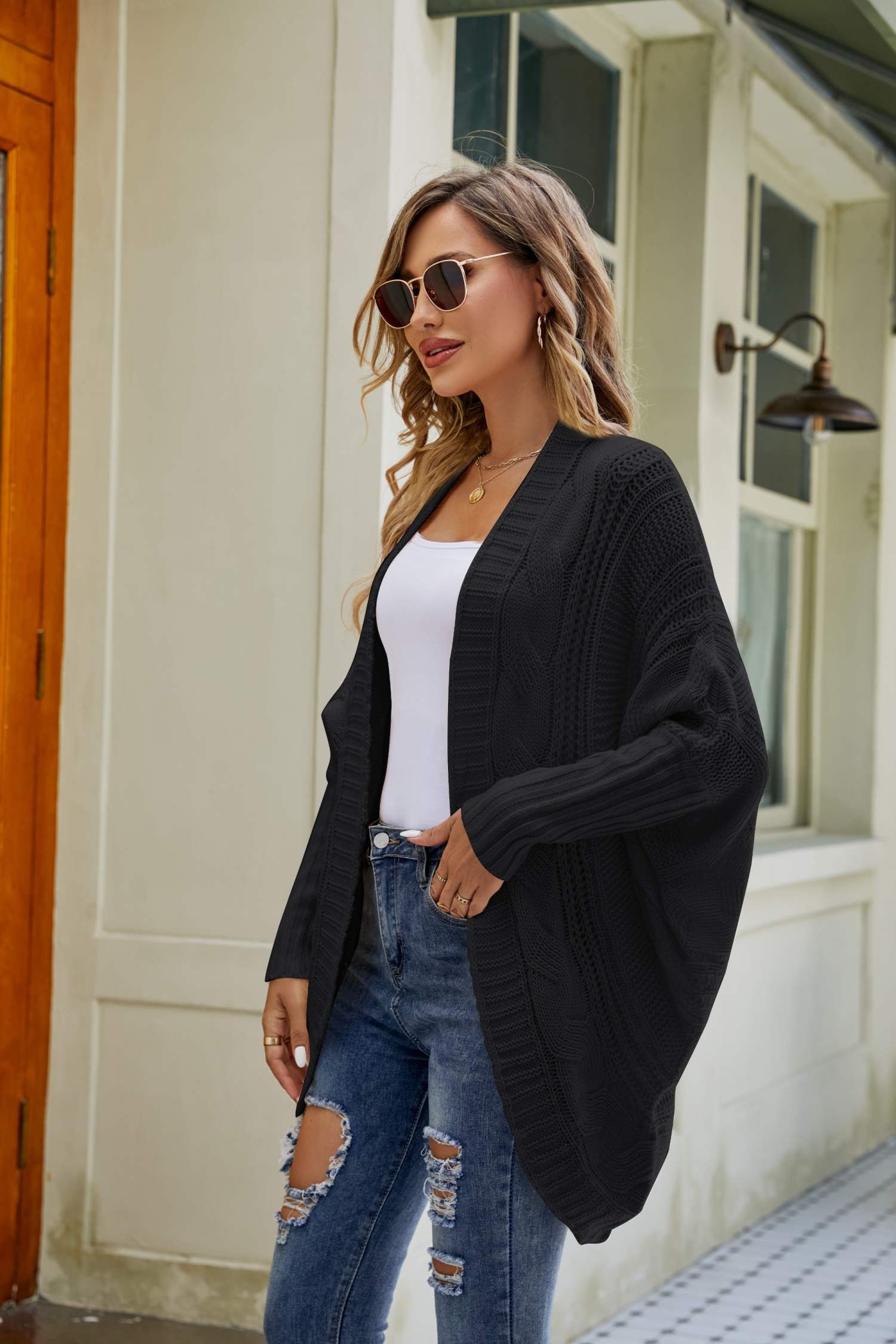 Open front sale dolman cardigan