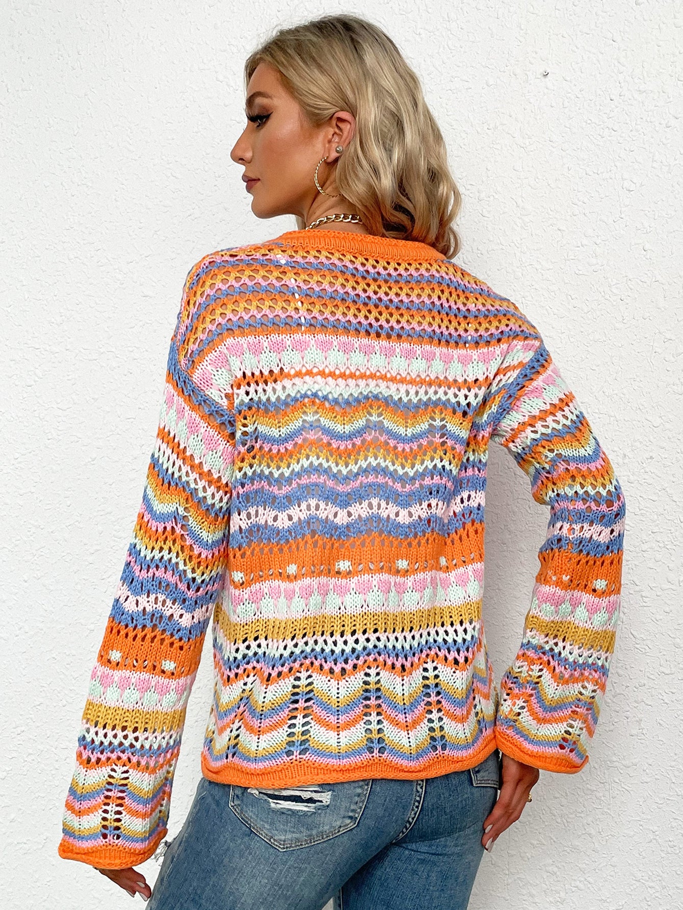 Faye Chevron Stripes Cardigan