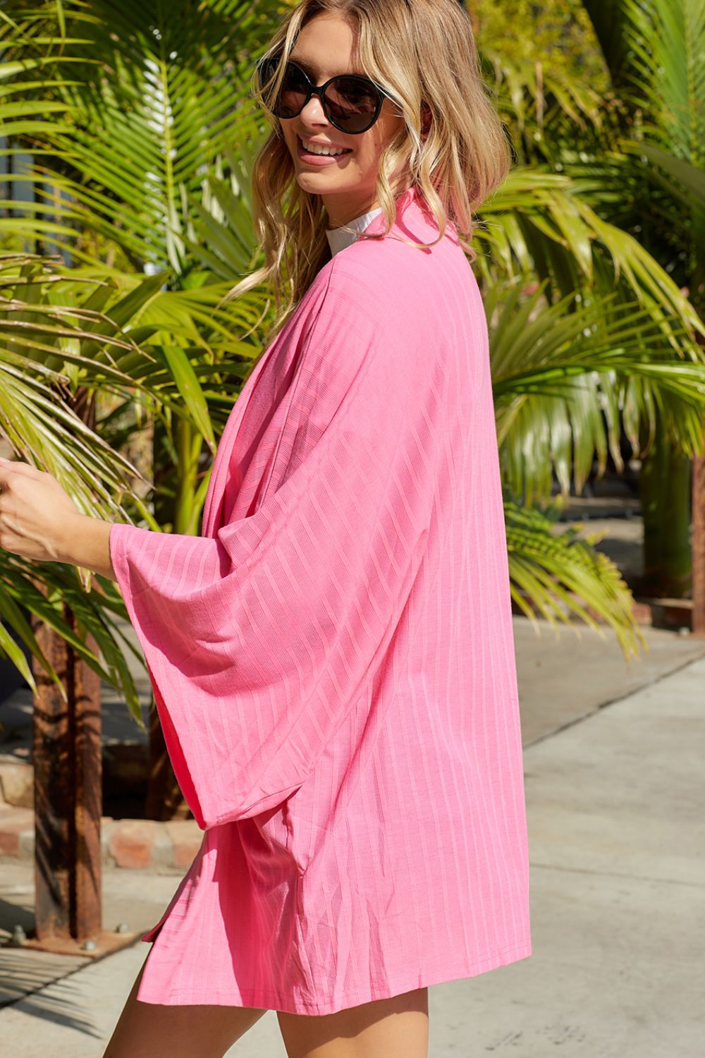 Pretty in Pink Dolman Sleeve Cardigan