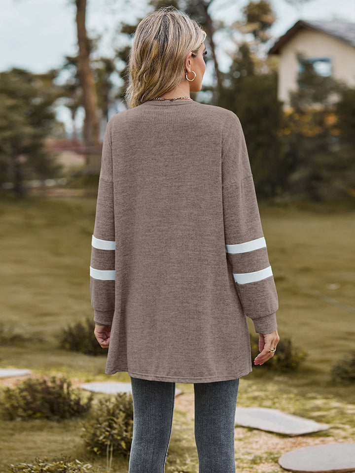 Long Double Stripe Cardigan
