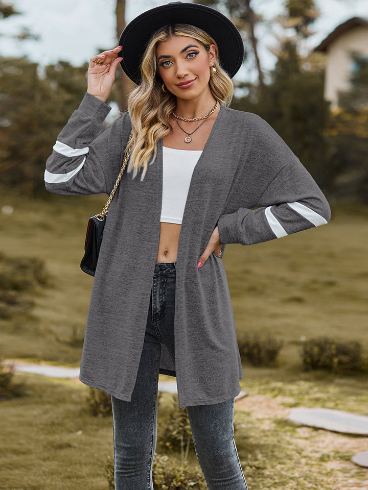 Long Double Stripe Cardigan