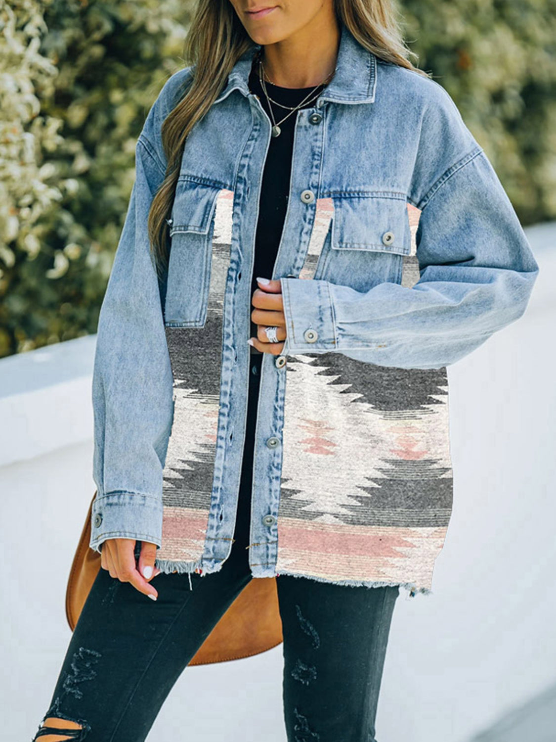 Aztec Detail Denim Jacket