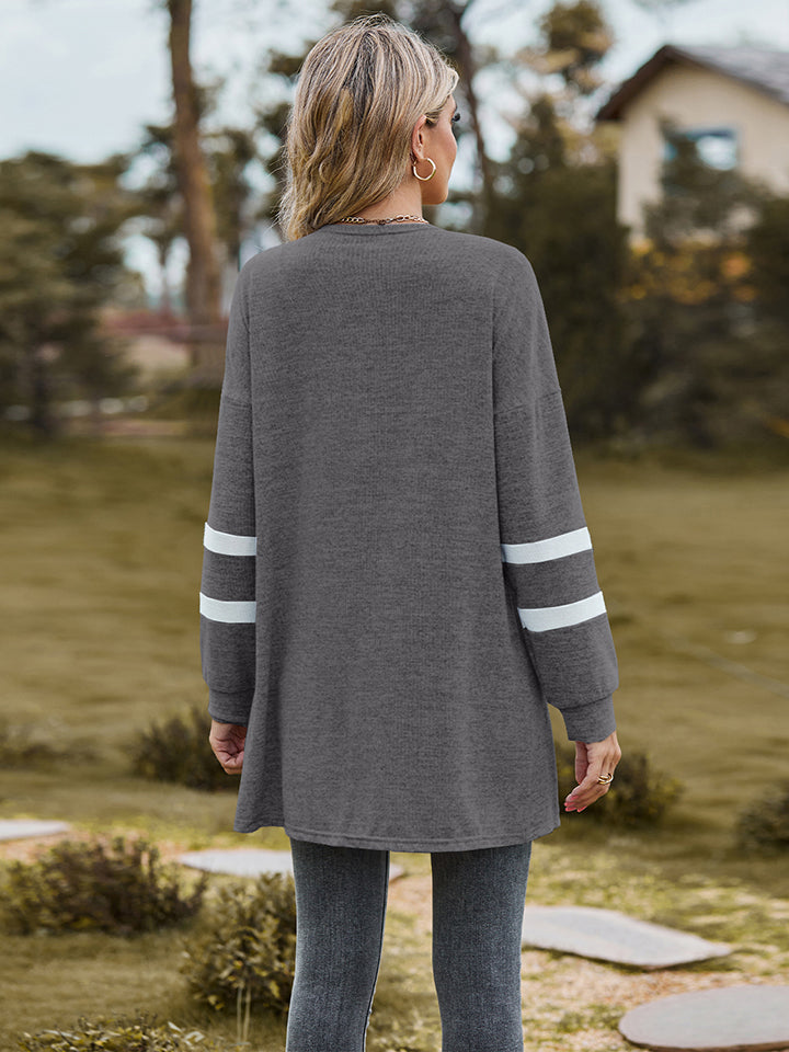 Long Double Stripe Cardigan