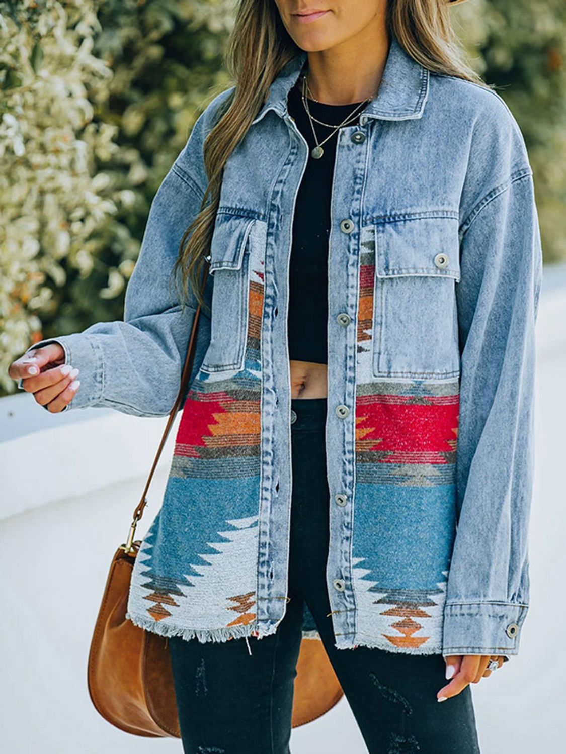 Aztec Detail Denim Jacket