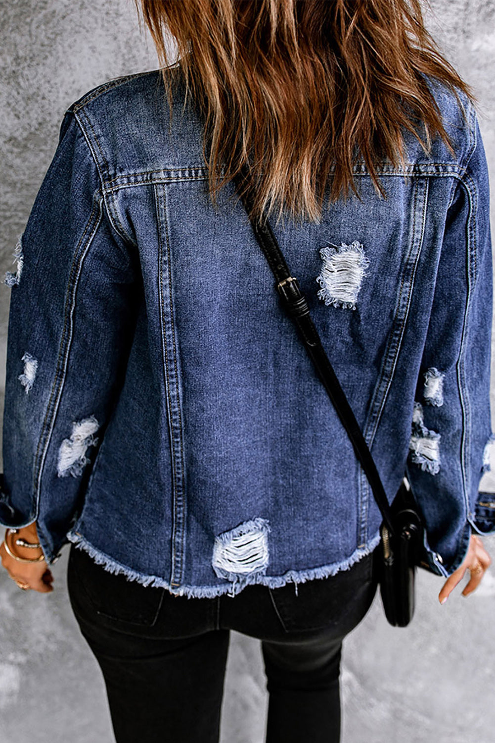 Renee Distressed Denim & Floral Jacket