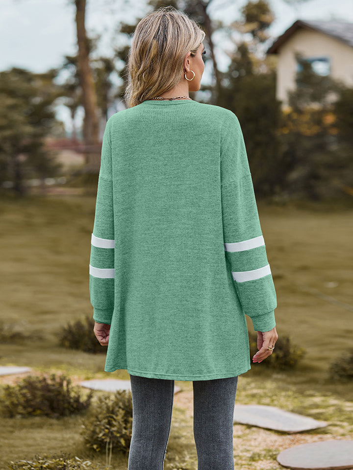 Long Double Stripe Cardigan