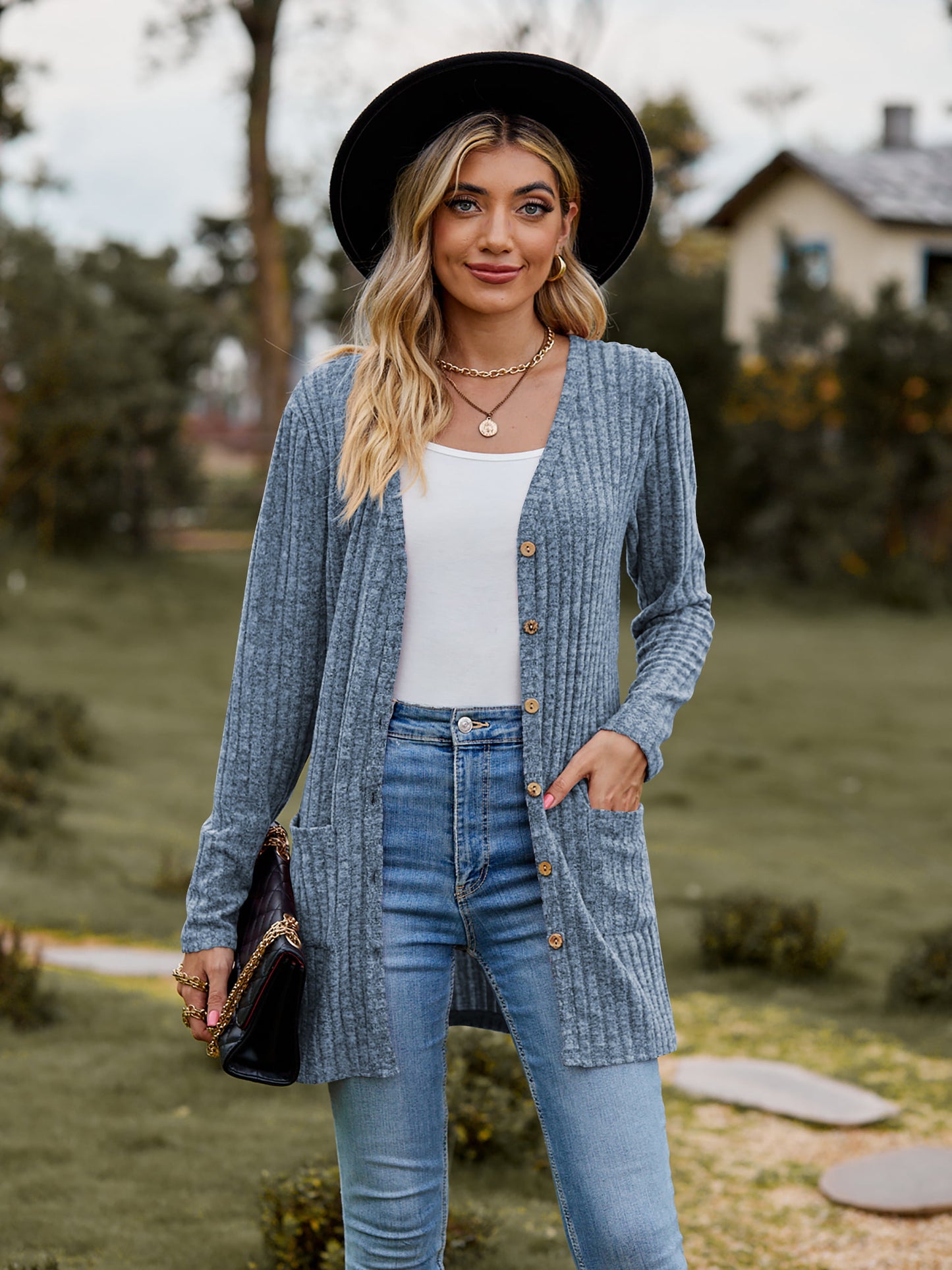 All The Seasons Button-Up Cardigan with Pockets