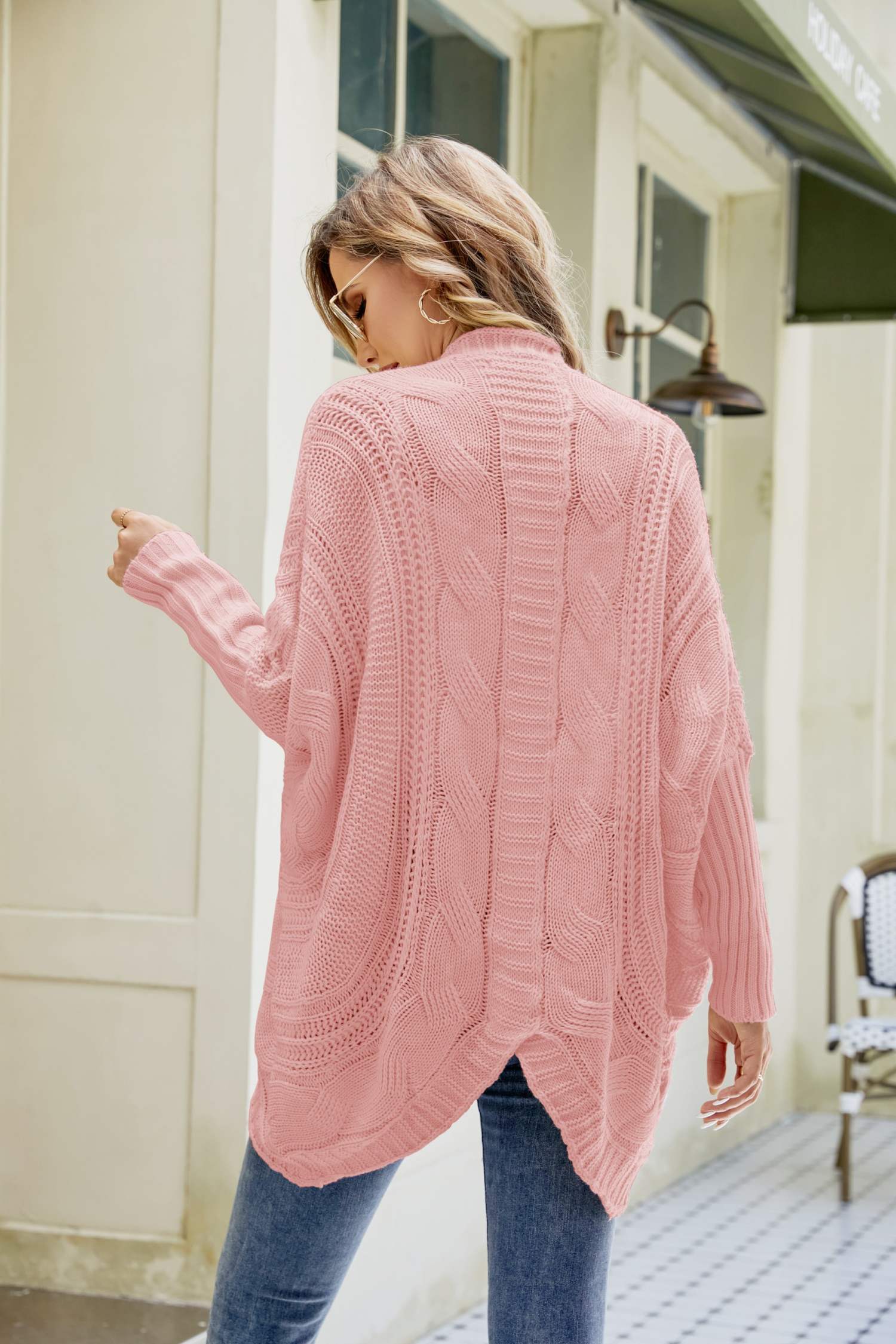 Mixed Knit Open Front Dolman Sleeve Cardigan JohnsonLaneBoutique