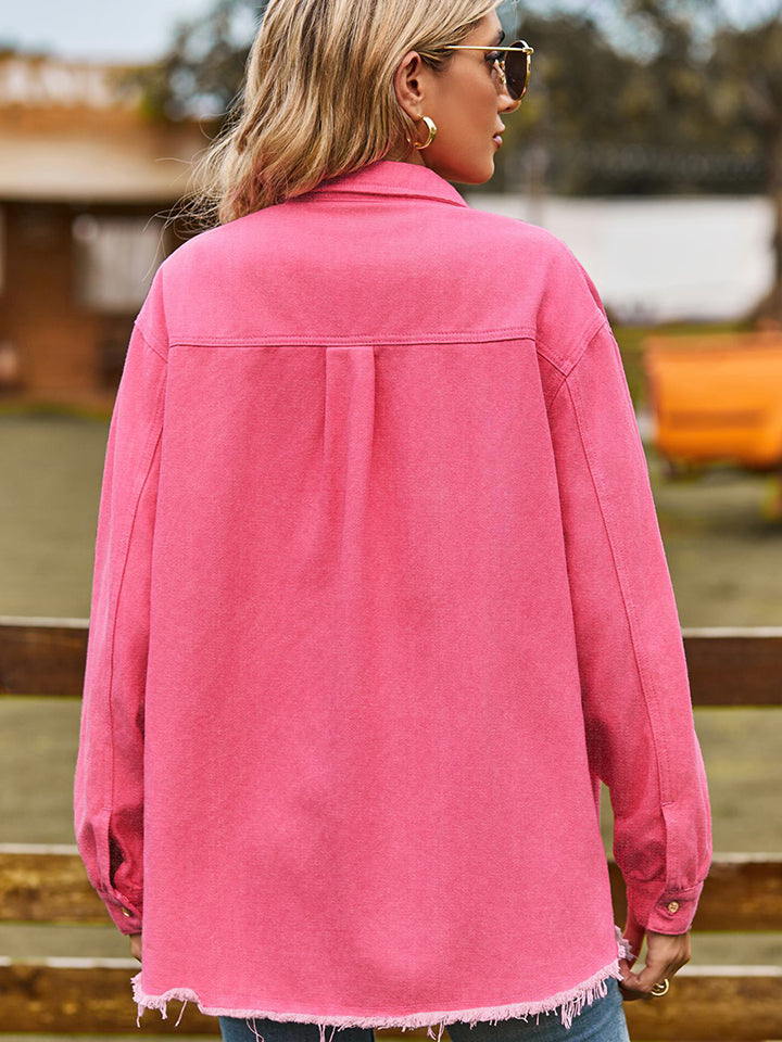 Trendsi Pink Denim Jacket