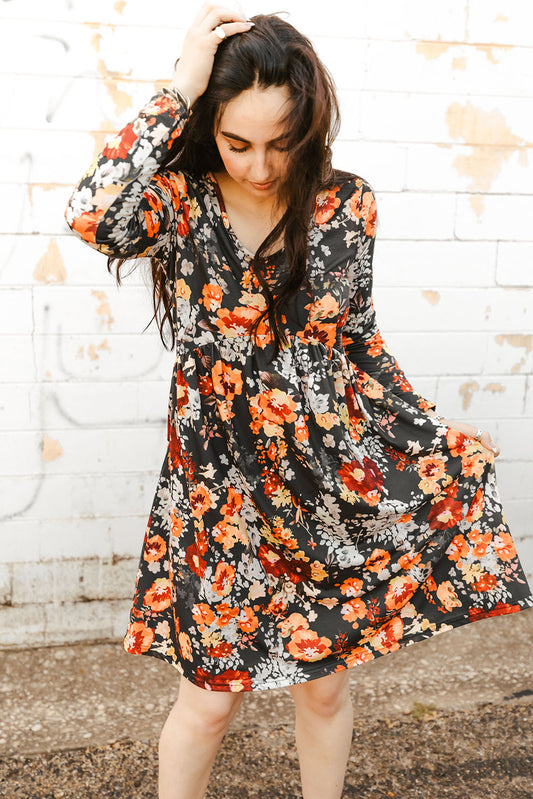 Midway Floral Print Long Sleeve Dress